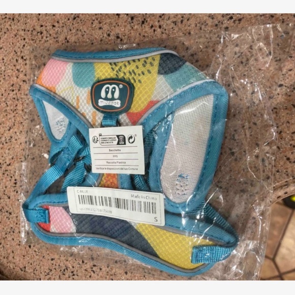 A Small Pet Harness Blue Multicolor + Leash - Picture 12 of 12
